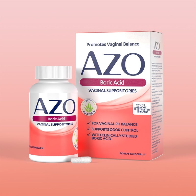 AZO Boric Acid Vaginal Suppositories, Helps Support Odor Control and Balance Vaginal PH with Clinically Studied Boric Acid, Non-GMO, 30 Count (Pack of 2) - Image 5